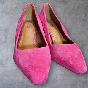 Franco Sarto Regal size 6 pink suede block heel pumps